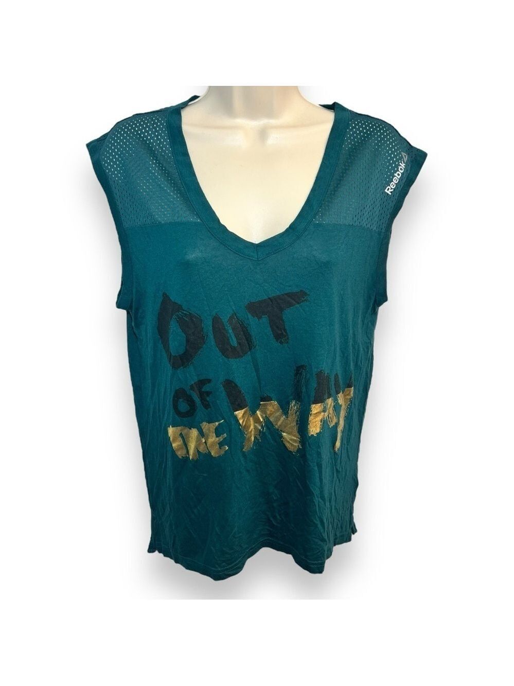 Reebok Women’s “Out of the Way” Muscle Tank Teal Size Small